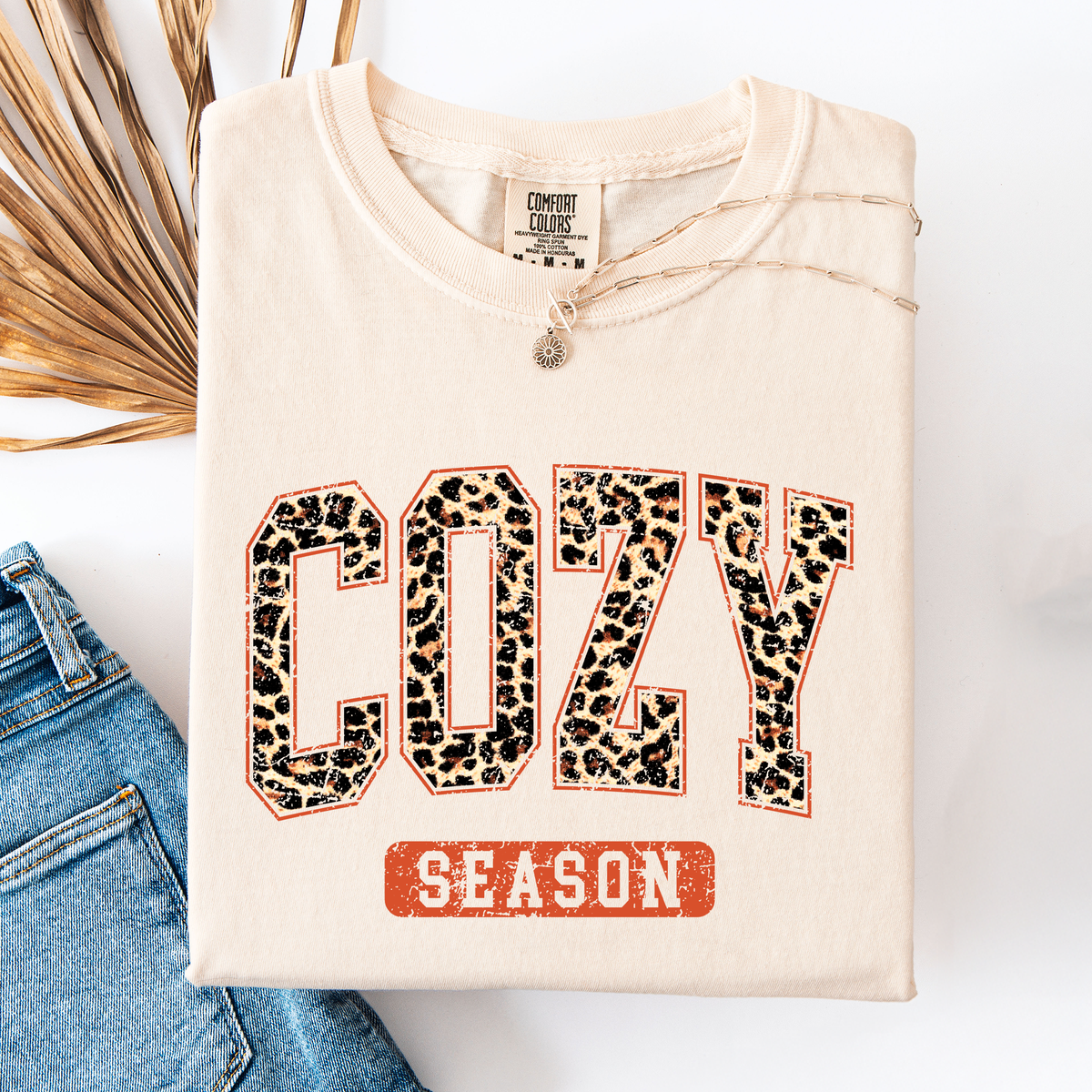 Cozy Season Leopard Comfort Colors Tee
