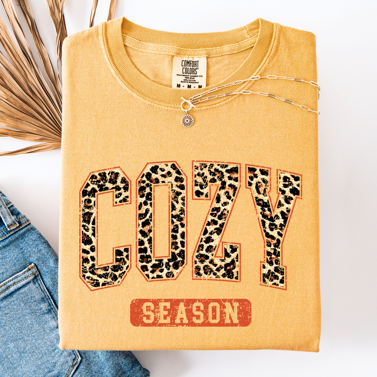 Cozy Season Leopard Comfort Colors Tee