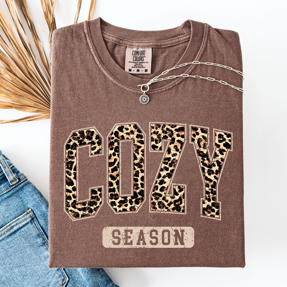 Cozy Season Leopard Comfort Colors Tee