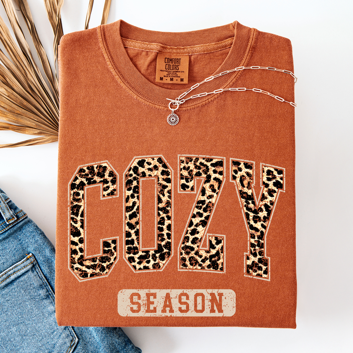 Cozy Season Leopard Comfort Colors Tee