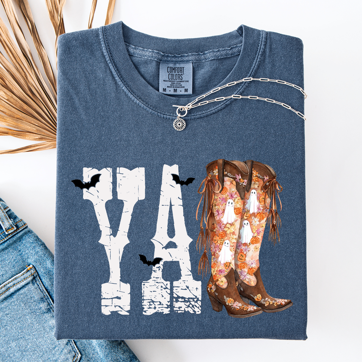 Halloween Cowboy Boots Comfort Colors Tee